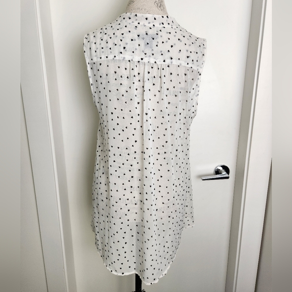 Aqua Burnout Hearts Sleeveless Blouse - Picture 5 of 11